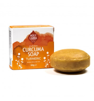 Savon ayurvédique Vegan curcuma huile de coco Holy Lama naturel.
