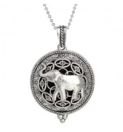 Collier Aromathérapie avec pendentif diffuseur de parfum, motif éléphant