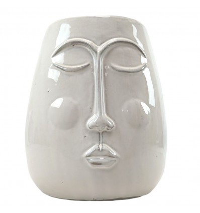 Vaso o Buddha Face Pot Cover in Ceramica Artigianale