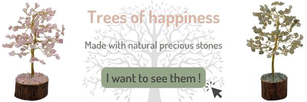 Trees of happiness made of natural precious stones
